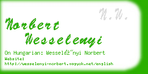 norbert wesselenyi business card